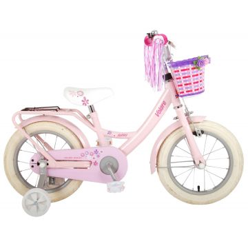 Bicicleta pentru fete Ashley, 14 inch, culoare roz/violet, frana de mana + contra