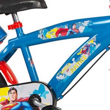 Bicicleta cu roti ajutatoare si sticluta de apa cu suport Superman 16 inch
