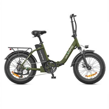 Bicicleta electrica pliabila ULZOMO E-bike Dolphin 20, 350W, 36V 13Ah, autonomie 89km, viteza maxima 25km/h, Green, 20''