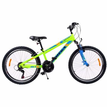 Bicicleta mountainbike copii Omega Gerald 24 inch 18 viteze verde