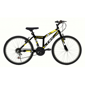 Bicicleta MTB Tec Strong, culoare negru/galben, roata 26