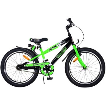 Bicicleta pentru baieti Volare Sportivo, 20 inch, culoare verde/negru, frana de mana fata si contra spate