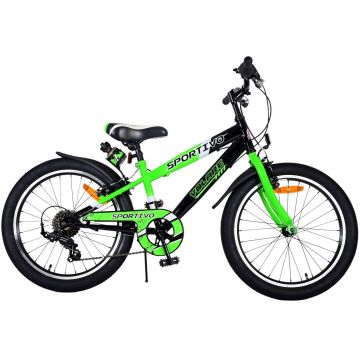 Bicicleta pentru baieti Volare Sportivo, 20 inch, culoare verde/negru, frana de mana fata - spate