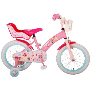 Bicicleta pentru copii Disney Princess, 16 inch, culoare roz, frana de mana fata si contra