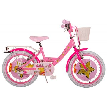 Bicicleta pentru fete LOL Surprise, 18 inch, culoare roz, frana de mana fata si contra spate