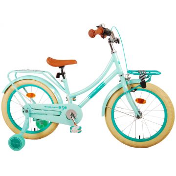 Bicicleta pentru fete Volare Excellent, 18 inch, culoare verde menta, frana de mana fata si frana contra spate
