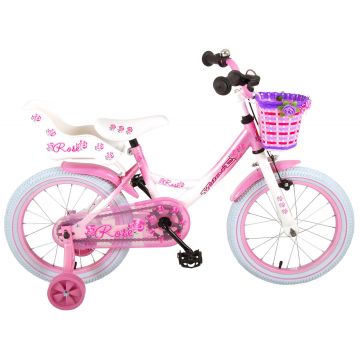 Bicicleta pentru fete Volare Rose, 16 inch, culoare roz, frana de mana fata si contra
