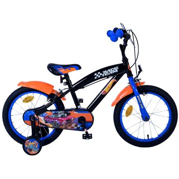 Bicicleta pentru baieti, Hot Wheels, 16 inch, culoare negru, frana de mana fata si spate