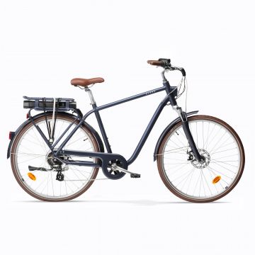 Bicicletă de oraș electrică cadru înalt ELOPS 900 E Bleumarin