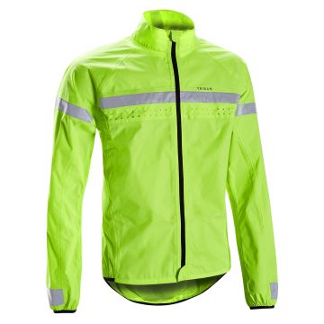 Jachetă protecție ploaie ciclism RC120 EN1150 Verde Bărbați