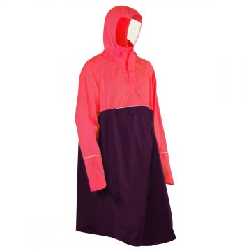 Poncho ploaie ciclism 900 Roz Fluorescent/Mov