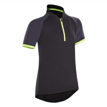 Tricou Ciclism 500 Negru-Galben Copii