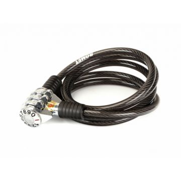 Antifurt cablu spiralat cu cifru Romet 87502 1200 x 6 mm PIN Negru