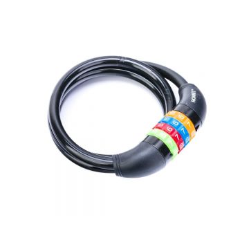 Antifurt cablu spiralat cu cifru Romet SL602 1000 x 10 mm Negru