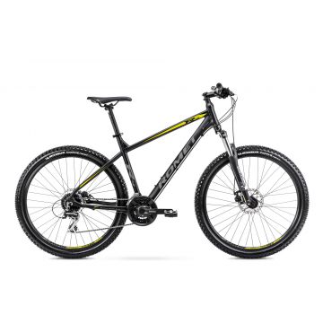 Bicicleta de Munte pentru barbati Romet Rambler R7.2 Negru/Gri/Galben 2022