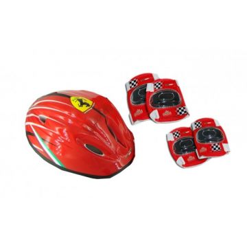 Set accesorii protectie bicicleta role trotineta Saica Ferrari