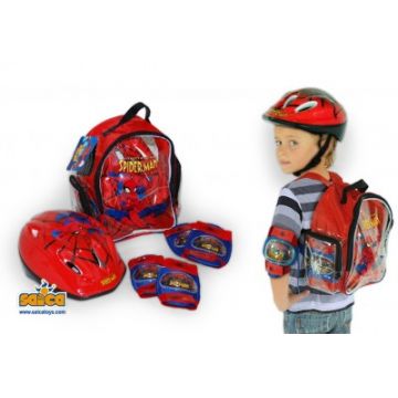 Set protectii copii bicicleta trotineta role Saica Spiderman