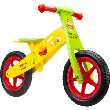 Bicicleta din lemn fara pedale Winnie the Pooh Seven SV9910, 12 inch, 2-6 ani