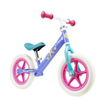 Bicicleta fara pedale Pegas Seven, 12 inch, 2-6 ani, furca fixa, metal, jante spuma, model Frozen