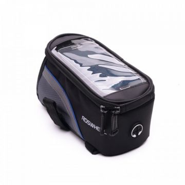 Husa suport telefon pentru bicicleta E-Boda, 5.5 inch, Negru/Albastru