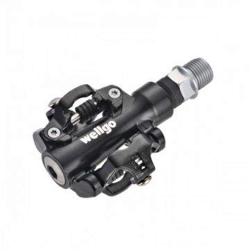 Pedale bicicleta Wellgo, 80.6 x 65.3 x 33.8 mm, material aluminiu, Negru Pedale bicicleta Wellgo, 80.6 x 65.3 x 33.8 mm, material aluminiu, Negru