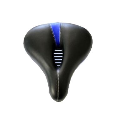 Sa pentru bicicleta cu arcuri si grilaj, piele ecologica, Negru/Albastru Sa pentru bicicleta cu arcuri si grilaj, piele ecologica, Negru/Albastru