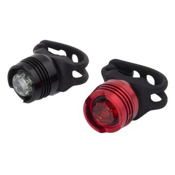 Set lumini bicicleta Acrux Esperanza, 5 x LED, 7 moduri iluminare, lumina alba