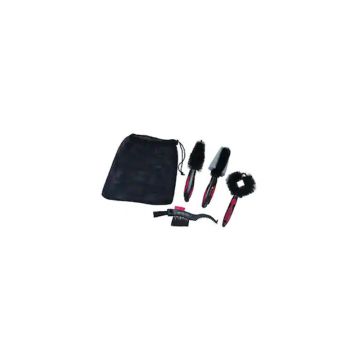 Set perii curatare bicicleta Bike Hand, plastic, 4 perii, saculet inclus, Negru