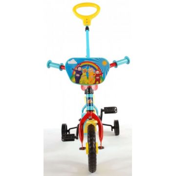 Bicicleta 10 inch cu roti ajutatoare si maner Teletubbies