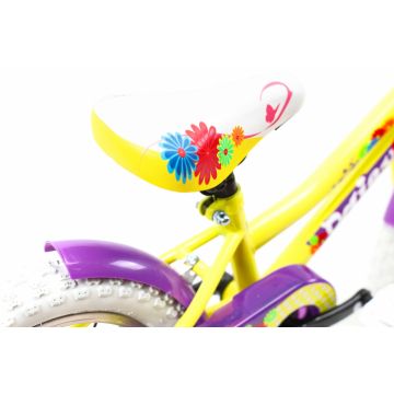 Bicicleta copii Dhs 1402 galben mov 14 inch