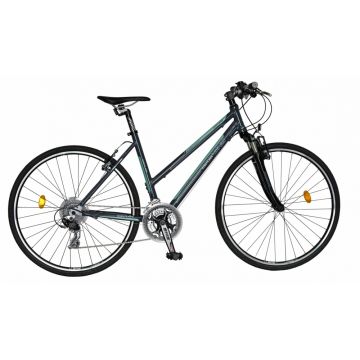 Bicicleta Dhs Contura 2866 M 440mm gri verde 28 inch