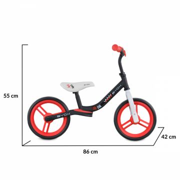 Bicicleta fara pedale 12 inch Byox Zig-Zag Red