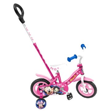 Bicicleta Minnie 10 cu bara de impins