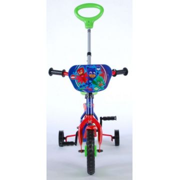 Bicicleta pentru baieti 10 inch cu maner roti ajutatoare PJ Masks