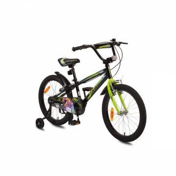 Bicicleta pentru baieti cu roti ajutatoare Byox Master Prince Black 20 inch