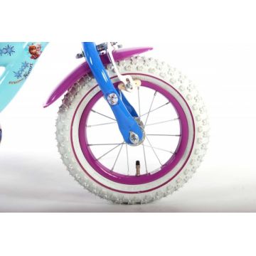Bicicleta pentru fete 12 inch cu scaun pentru papusi roti ajutatoare si cosulet Frozen