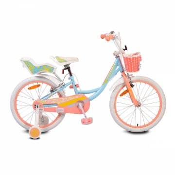Bicicleta pentru fetite cu roti ajutatoare Byox Fashion Girl Blue 20 inch