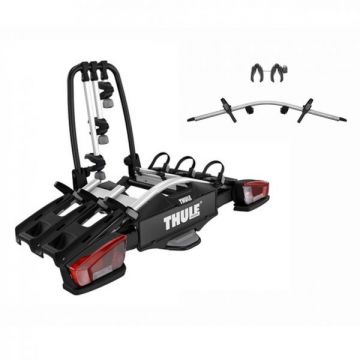 Suport biciclete Thule VeloCompact 926 cu prindere pe carligul de remorcare + adaptorul Thule 9261, pentru 3 sau 4 biciclete