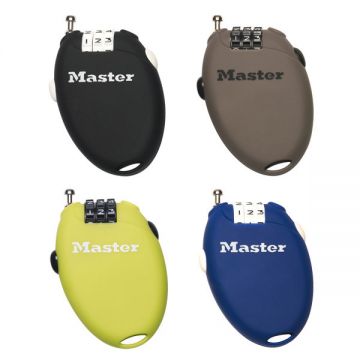 Antifurt Master Lock cu cablu retractabil si ajustabil 610 x 2mm - diverse culori