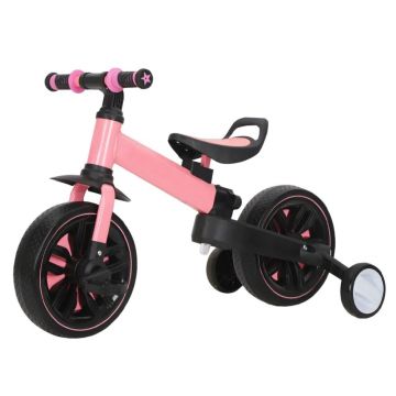 Bicicleta cu roti ajutatoare 3 in 1 pentru fete 12 inch Ocie Quad Roz