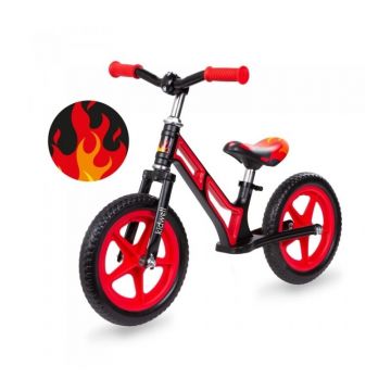 Bicicleta fara pedale cu cadru din magneziu Kidwell COMET - Black Red