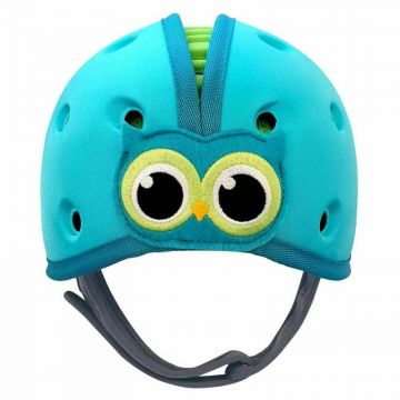 Safehead - Casca protectie bebelusi cu spuma flexibila, ultrausoara, reglabila, 7-24 luni, albastra, Baby Owl, SHB002