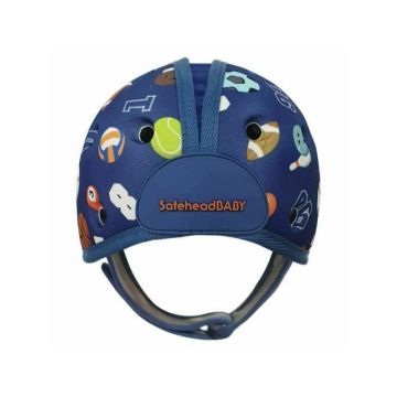 Safehead - Casca protectie bebelusi cu spuma flexibila, ultrausoara, reglabila, 7-24 luni, albastra, Baby Sporty, SHB004