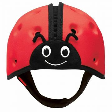 Safehead - Casca protectie bebelusi cu spuma flexibila, ultrausoara, reglabila, 7-24 luni, rosie, Baby Ladybird, SHB001