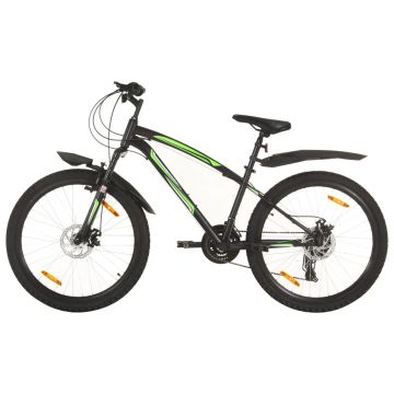 vidaXL Bicicletă montană cu 21 viteze, roată 26 inci, negru, 36 cm