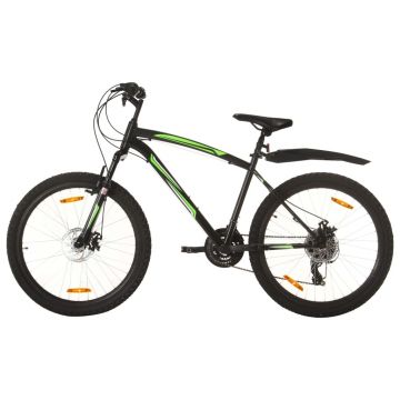 vidaXL Bicicletă montană cu 21 viteze, roată 26 inci, negru, 46 cm