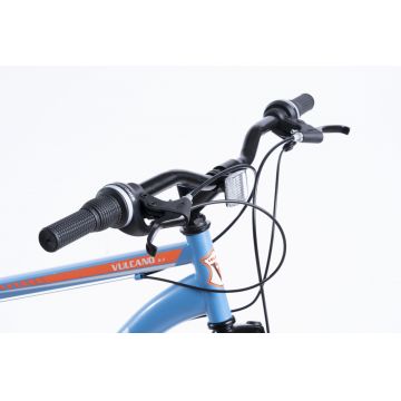 Bicicleta MTB-HT Schimbator Saiguan 18 Viteze Velors Vulcano V2709A Albastru cu Design Portocaliu