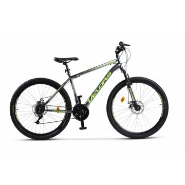 Bicicleta MTB-HT Schimbator Saiguan 18 Viteze Velors Vulcano V2709A Gri cu Design Verde