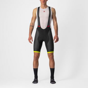 Pantaloni scurti cu bretele Castelli Competizione Kit, Negru/Galben Fluo, XXL