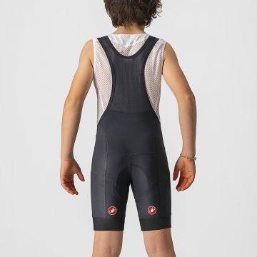 Pantaloni scurti cu bretele Castelli Jr Competizione, pentru copii, Negru, 8A